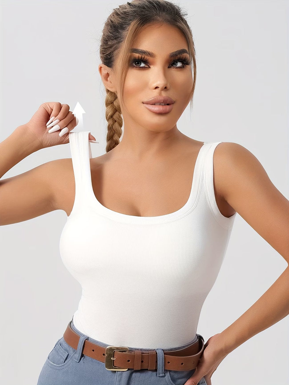 Pack de 3 Camisetas Acanaladas con Sujetador Integrado