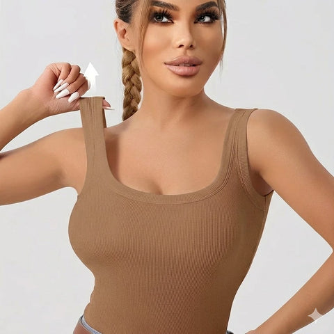 Pack de 3 Camisetas Acanaladas con Sujetador Integrado