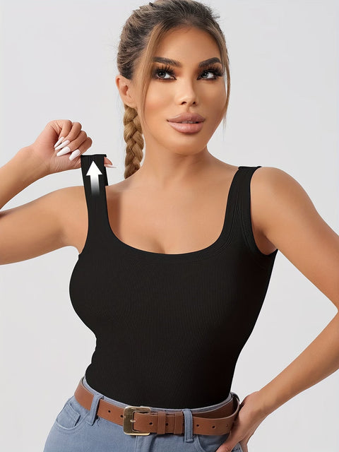 Pack de 3 Camisetas Acanaladas con Sujetador Integrado